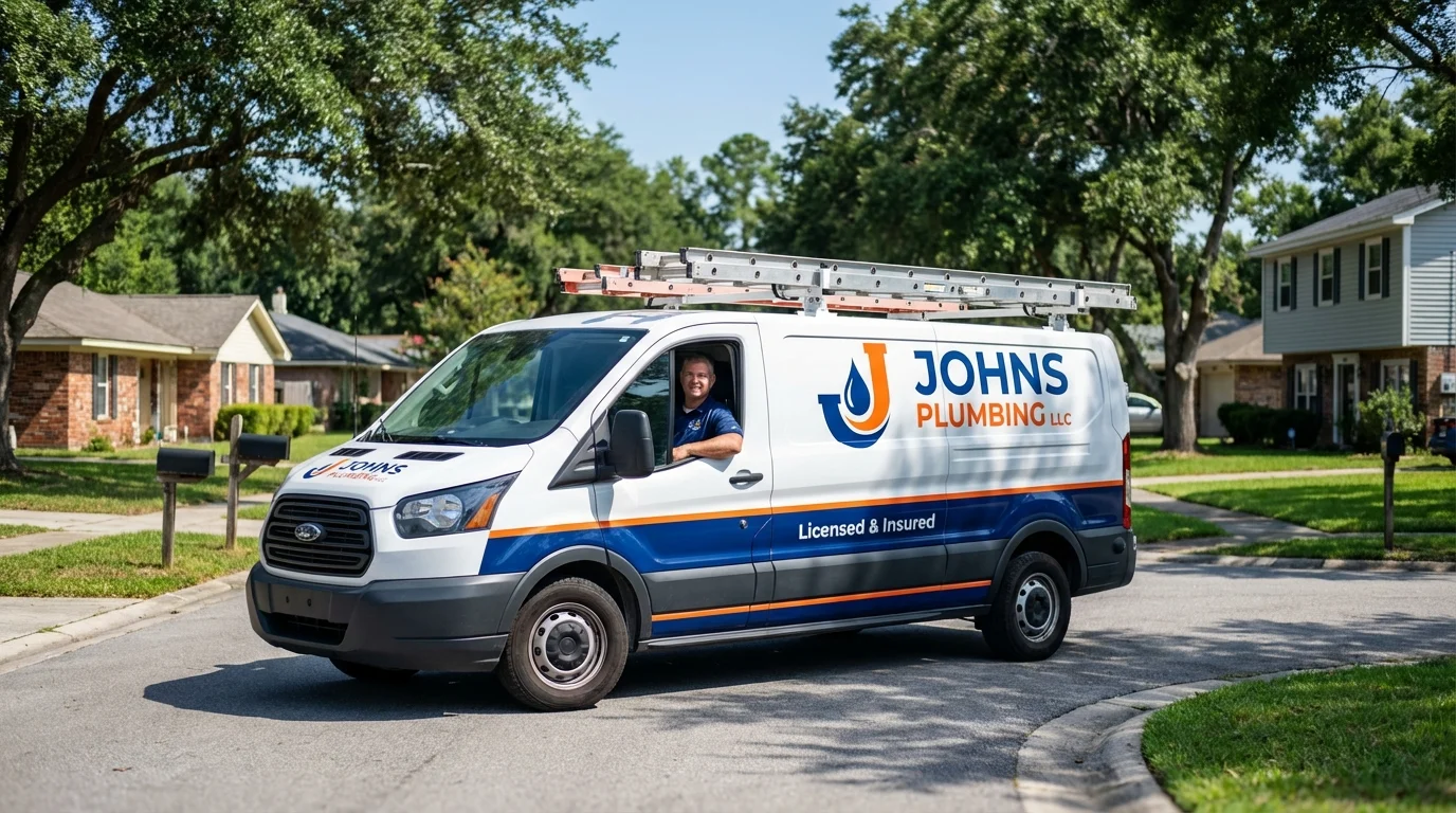 Johns Plumbing LLC service van in Polkton, NC