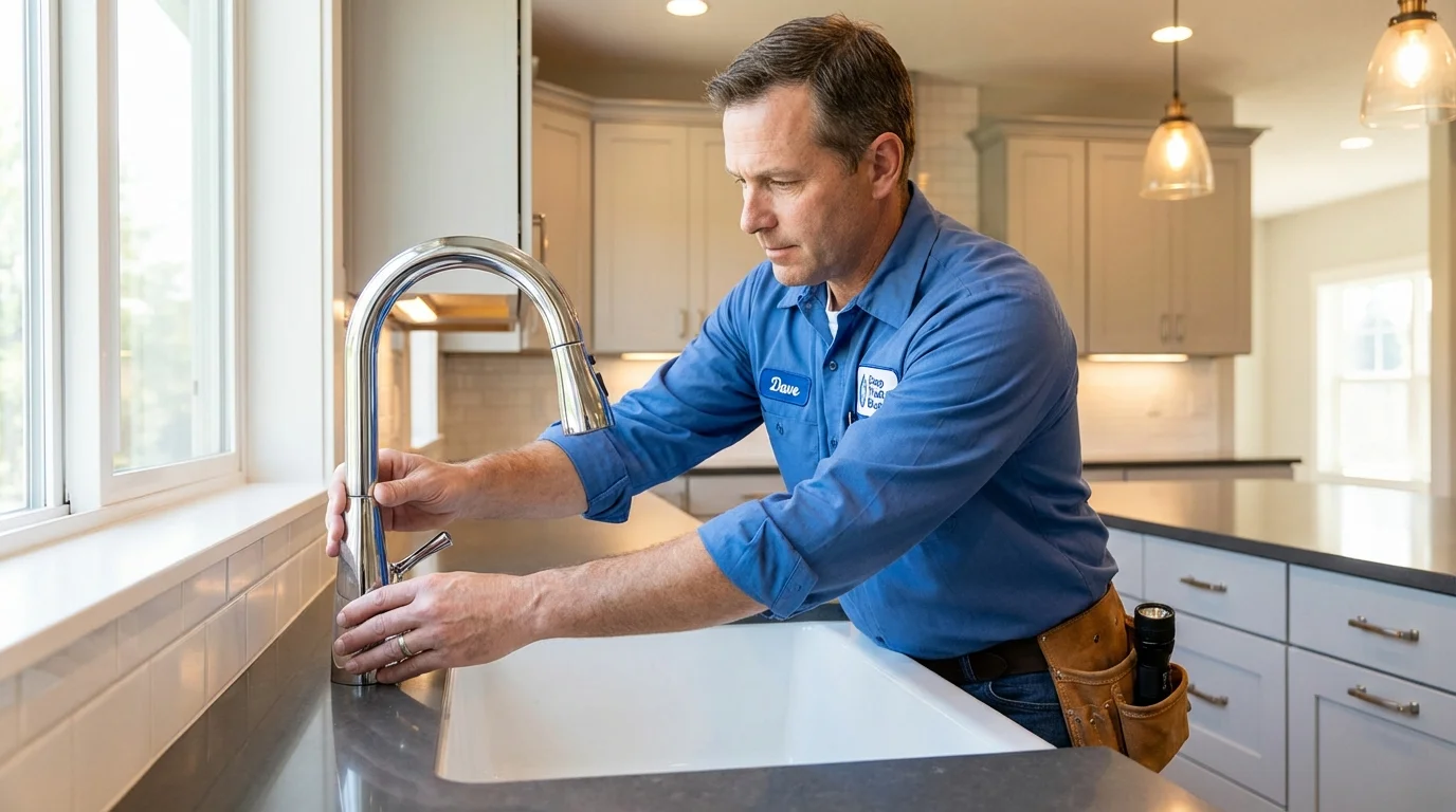 Kitchen faucet installation by Johns Plumbing LLC in Polkton