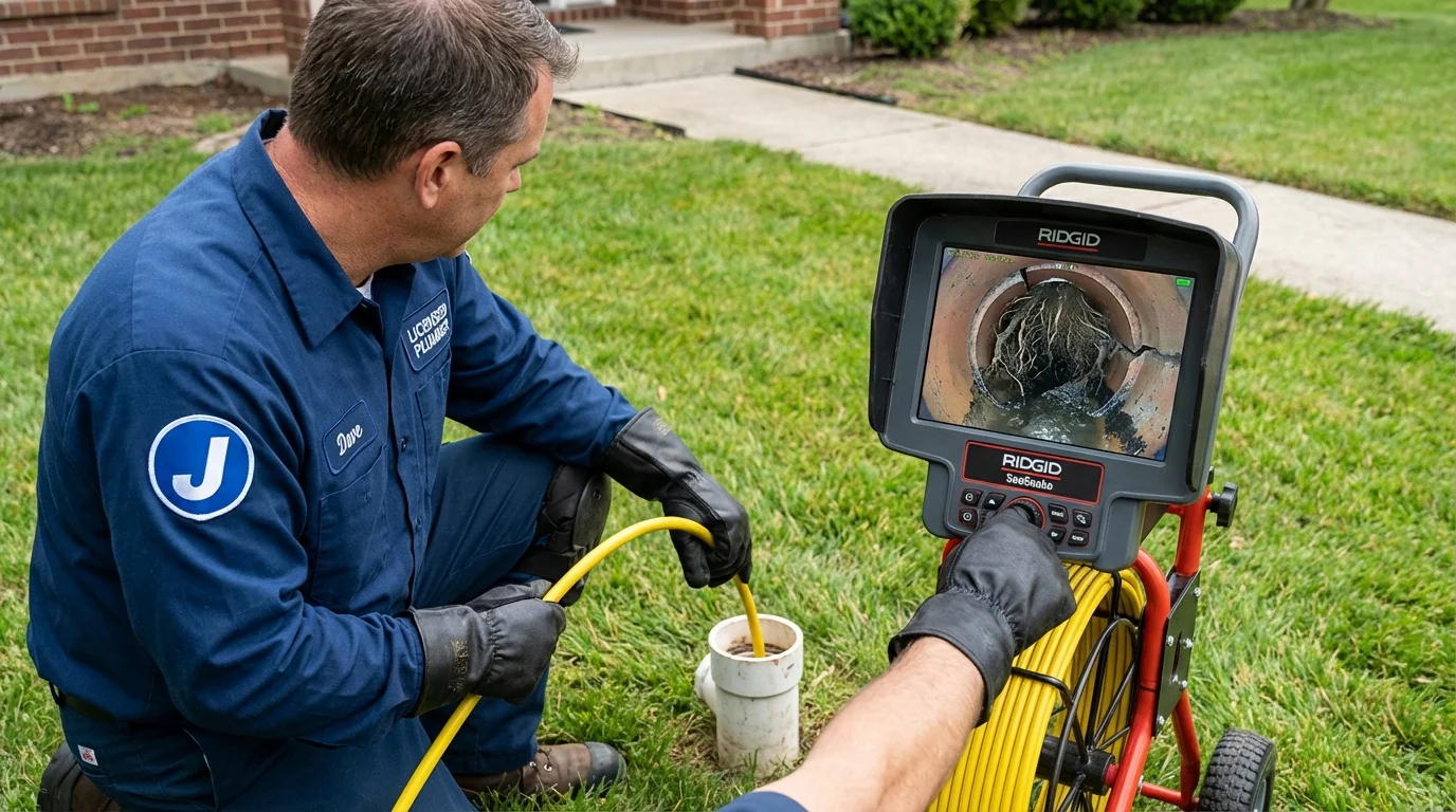 Sewer camera inspection being performed by Johns Plumbing LLC in Polkton