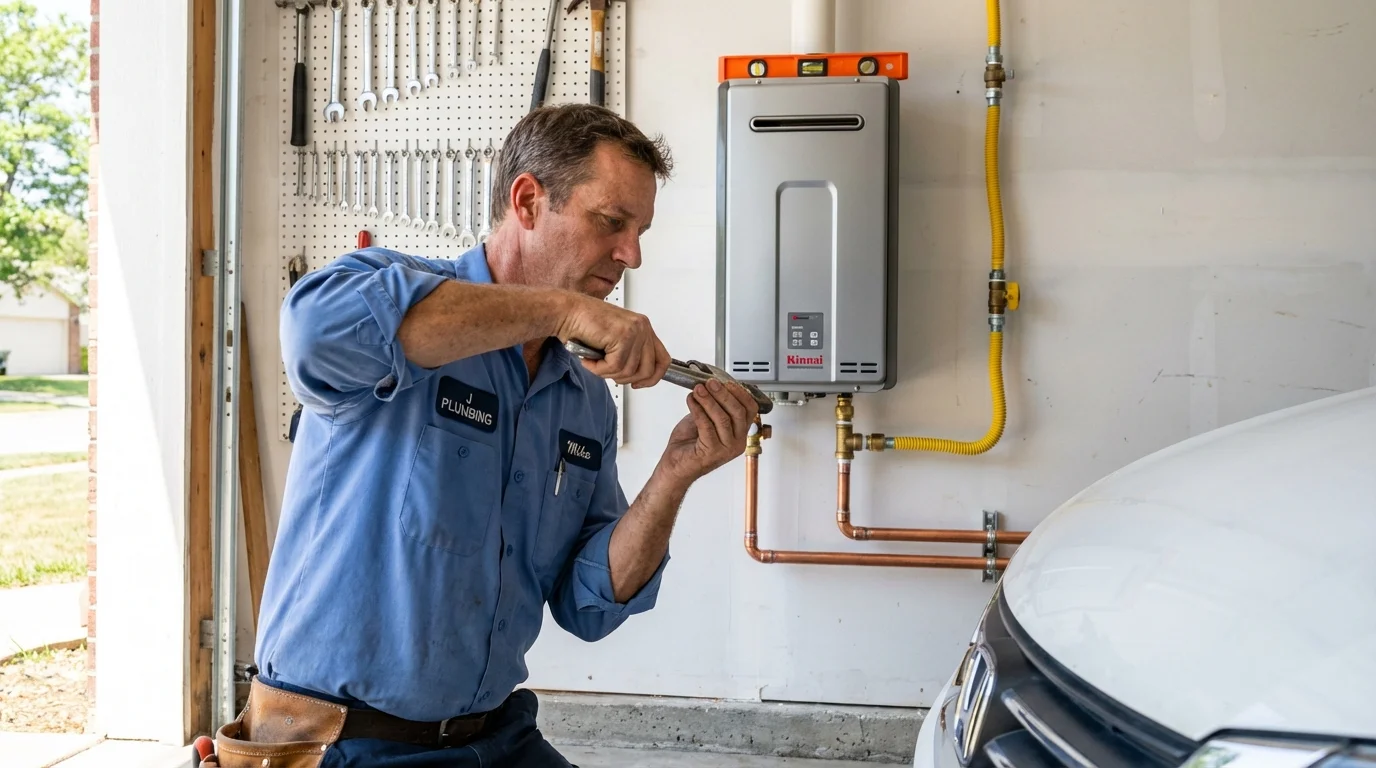 Tankless water heater installation by a Johns Plumbing LLC plumber in Polkton